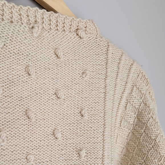 🇮🇪 Vintage Cooleen Shamrock Wool Aran Sweater Made In Ireland St Patrick's Day - Picture 8 of 15